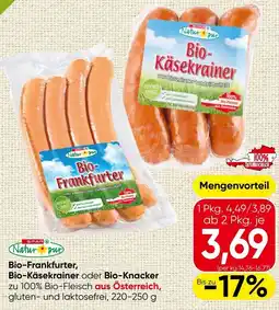 Spar Bio-Frankfurter, Bio-Käsekrainer oder Bio-Knacker Angebot