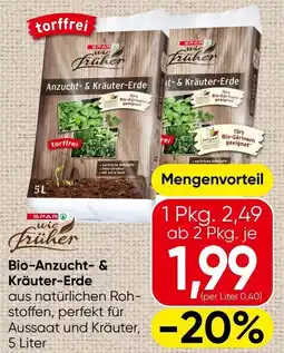 Spar Bio-Anzucht & Kräuter Erde Angebot