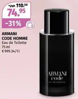 Müller Armani code homme Angebot
