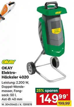 Lagerhaus Okay Elektro Häcksler 4020 Angebot