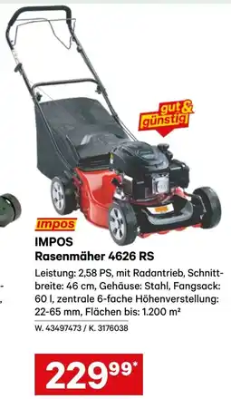 Lagerhaus Impos Rasenmäher 4626 RS Angebot