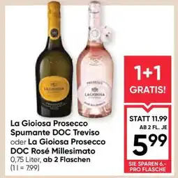 Maximarkt La Gioiosa Prosecco Spumante DOC Treviso oder La Gioiosa Prosecco DOC Rosé Millesimato Angebot