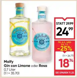 Maximarkt Malfy Gin con Limone oder Rosa Angebot