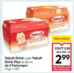 Maximarkt Yakult Drink oder Yakult Drink Plus 6x 65 ml Angebot