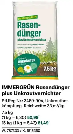 Lagerhaus Immergrün rasendünger plus unkrautvernichter Angebot