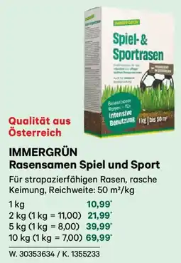 Lagerhaus Immergrün rasensamen spiel und sport Angebot