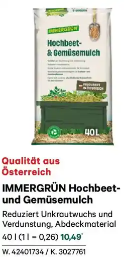 Lagerhaus IMMERGRÜN Hochbeet- und Gemüsemulch Angebot