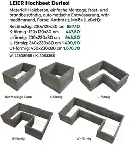 Lagerhaus LEIER Hochbeet Durisol Angebot