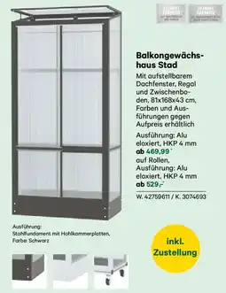 Lagerhaus Balkongewächshaus Stad Angebot