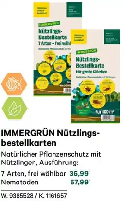 Lagerhaus Immergron nützlings- bestellkarte Angebot