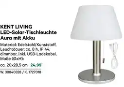Lagerhaus KENT LIVING LED-Solar-Tischleuchte Aura mit Akku Angebot