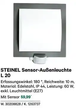 Lagerhaus STEINEL Sensor Außenleuchte L 20 Angebot