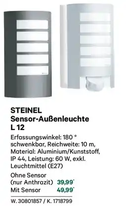 Lagerhaus Steinel sensor außenleuchte L 12 Angebot