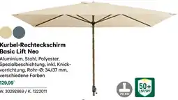 Lagerhaus Kurbel-rechteckschirm basic lift neo Angebot