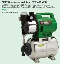 Lagerhaus Okay hauswasserwerk inox hww1400 vf iii Angebot