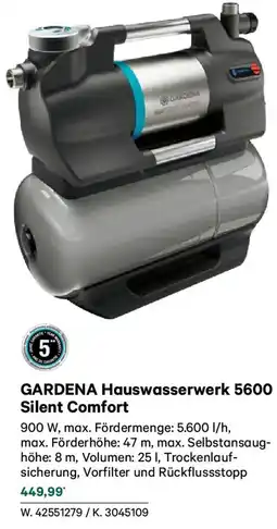 Lagerhaus Gardena hauswasserwerk 5600 silent comfort Angebot