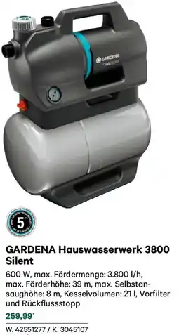 Lagerhaus Gardena hauswasserwerk 3800 silent Angebot