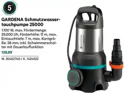 Lagerhaus Gardena schmutzwasser tauchpumpe 25000 Angebot