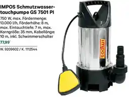 Lagerhaus Impos schmutzwasser tauchpumpe gs 7501 pi Angebot