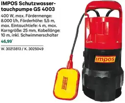 Lagerhaus Impos schutzwasser tauchpumpe gs 4003 Angebot
