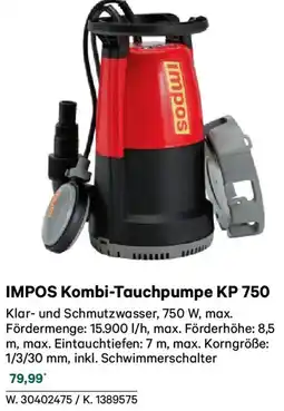 Lagerhaus Impos kombi-tauchpumpe kp 750 Angebot
