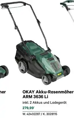 Lagerhaus Okay akku-rasenmäher arm 3636 li Angebot