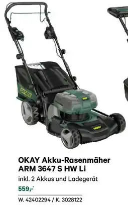 Lagerhaus Okay akku-rasenmäher arm 3647 s hw li Angebot