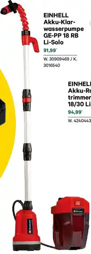 Lagerhaus Einhell akku klarwasserpumpe ge pp 18 rb li solo Angebot