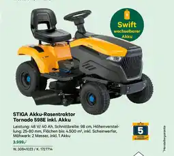 Lagerhaus Akku-Rasentraktor Tornado 598E inkl. Akku Angebot