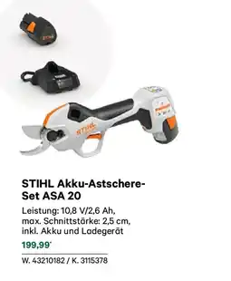 Lagerhaus Akku Astschere Set ASA 20 Angebot