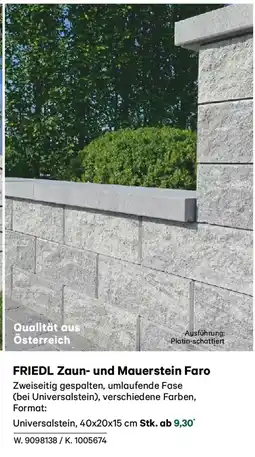 Lagerhaus FRIEDL Zaun und Mauerstein Faro Angebot