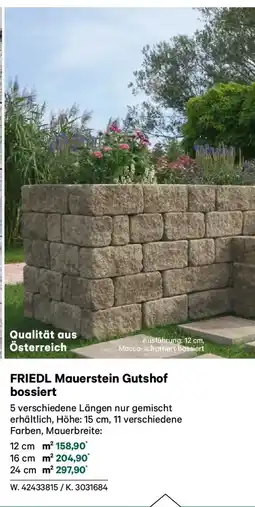 Lagerhaus FRIEDL Mauerstein Gutshof bossiert Angebot