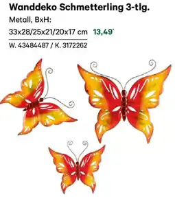 Lagerhaus Wanddeko Schmetterling 3-tlg. Angebot