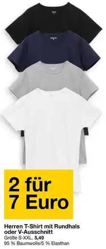 Zeeman Herren T-Shirt mit Rundhals oder V-Ausschnitt Angebot