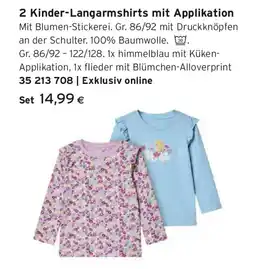 Tchibo Eduscho 2 Kinder Langarmshirts mit Applikation Angebot