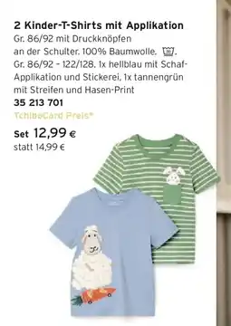 Tchibo Eduscho 2 Kinder T-Shirts mit Applikation Angebot