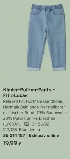 Tchibo Eduscho Kinder Pull on Pants Fit Luca Angebot