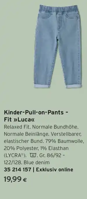 Tchibo Eduscho Kinder Pull on Pants Fit Luca Angebot