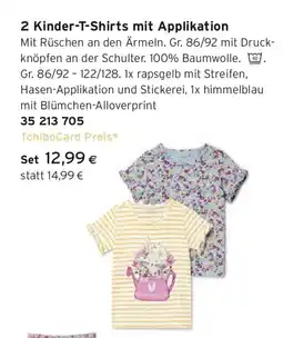 Tchibo Eduscho 2 Kinder T Shirts mit Applikation Angebot