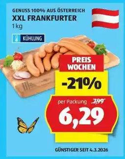 Hofer XXL FRANKFURTER Angebot