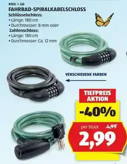 Hofer FAHRRAD-SPIRALKABELSCHLOSS Angebot