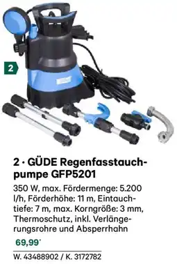 Lagerhaus Güde regenfasstauch pumpe gfp5201 Angebot