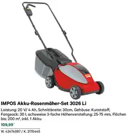 Lagerhaus Impos akku rasenmäher set 3026 li Angebot