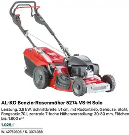 Lagerhaus Al-ko benzin-rasenmäher 5274 vs-h solo Angebot