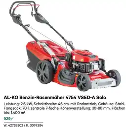 Lagerhaus Al-ko benzin-rasenmäher 4754 vsed-a solo Angebot