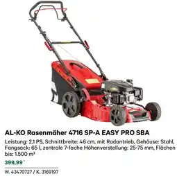 Lagerhaus Al-ko rasenmäher 4716 sp-a easy pro sba Angebot