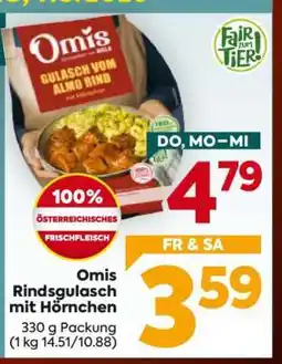 Billa Omis Rindsgulasch mit Hörnchen Angebot