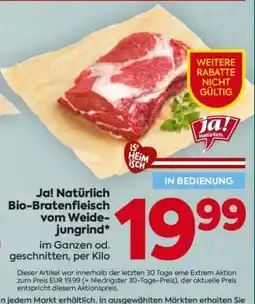 Billa Ja! Natürlich Bio-Bratenfleisch vom Weidejungrind Angebot
