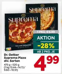 Billa Dr. Oetker Suprema Pizza div. Sorten Angebot