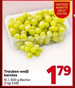 Billa TRAUBEN WEISS KERNLOS Angebot
